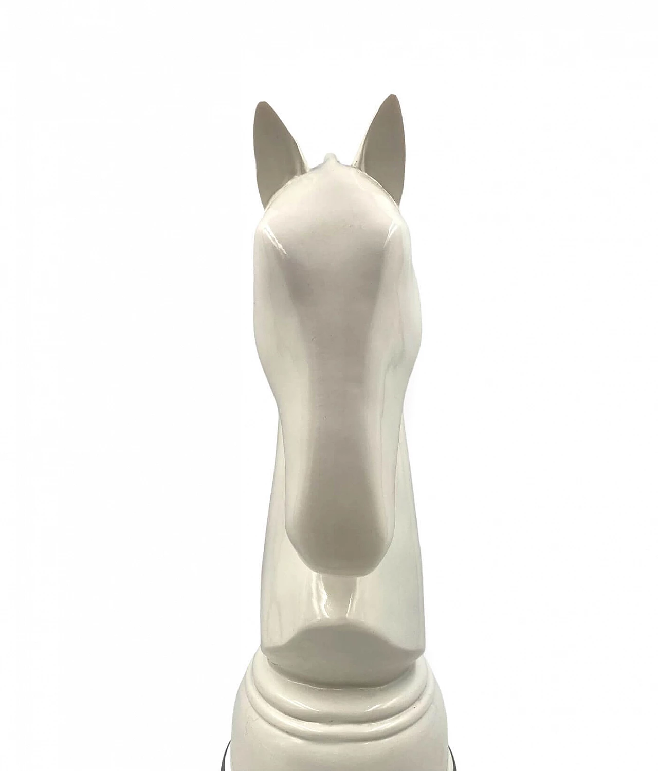 Chess horse, white lacquered resin sculpture, 1970s 13