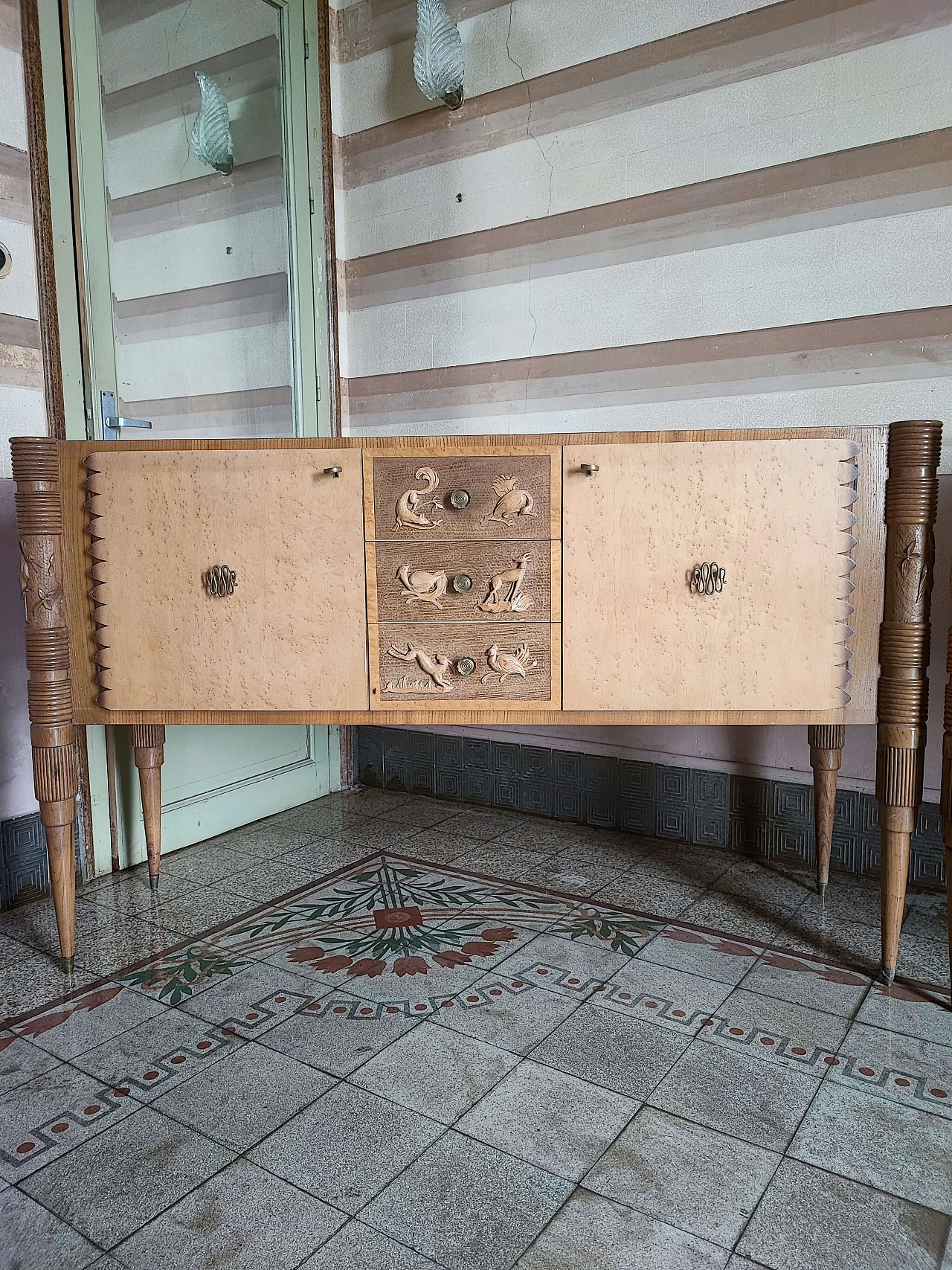 Credenza in rovere di Pier Luigi Colli, anni '50 1