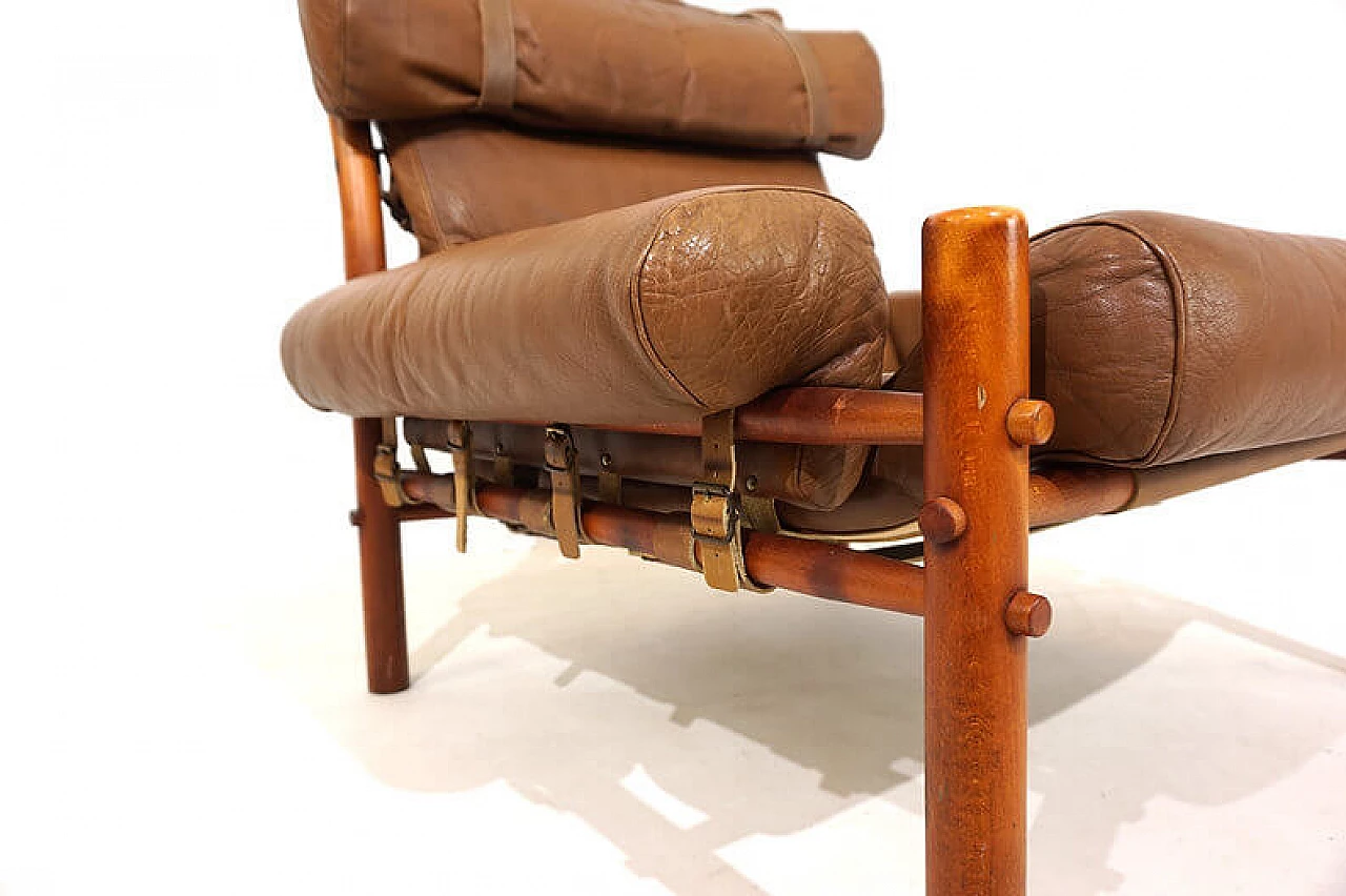 Poltrona Inca con pouf di Arne Norell per Norell AB, anni '60 4