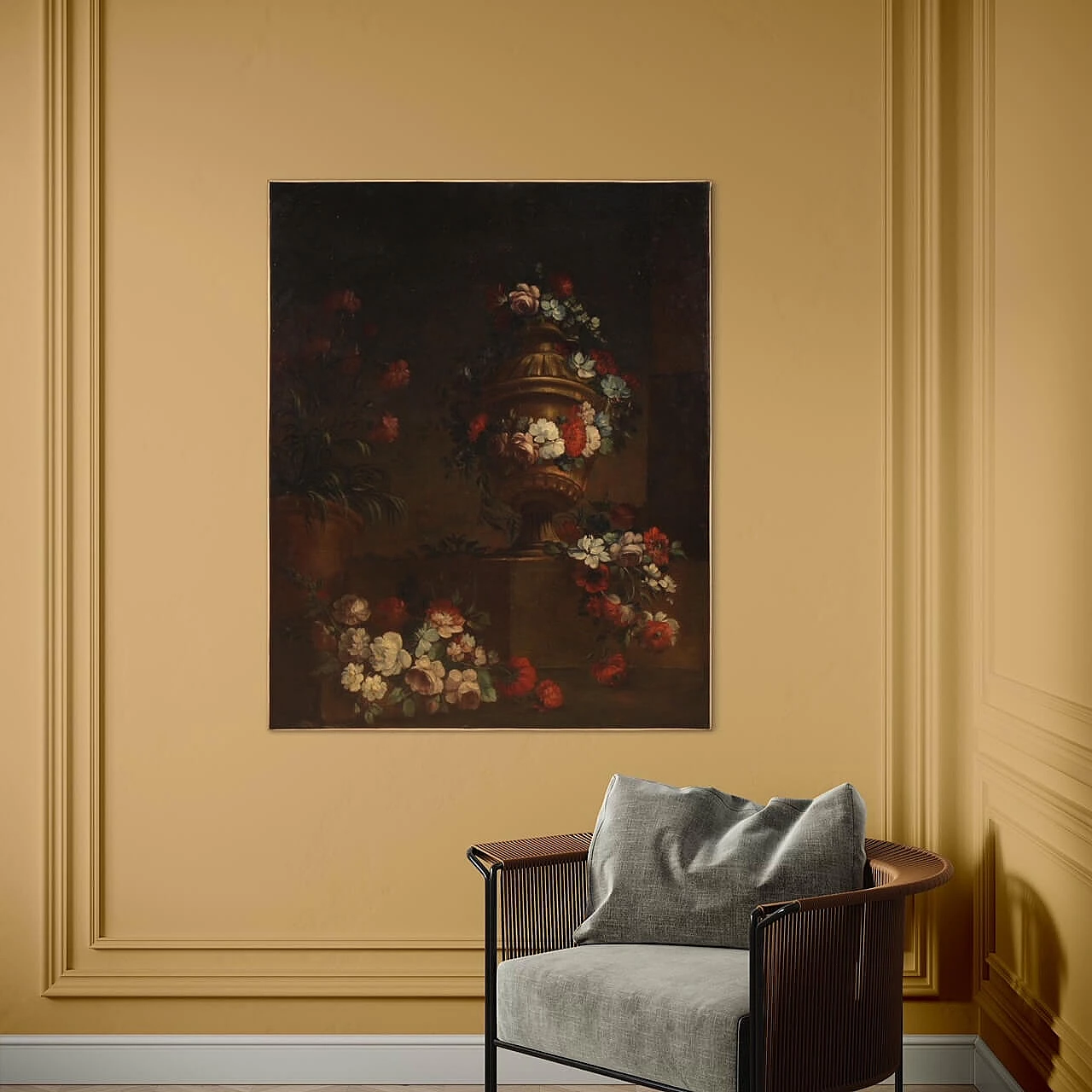 Natura morta con fiori, dipinto a olio su tela, prima metà del '700 14