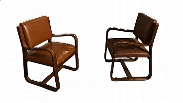 Pair of armchairs by Giuseppe Pagano for Maggioni, 1930s
