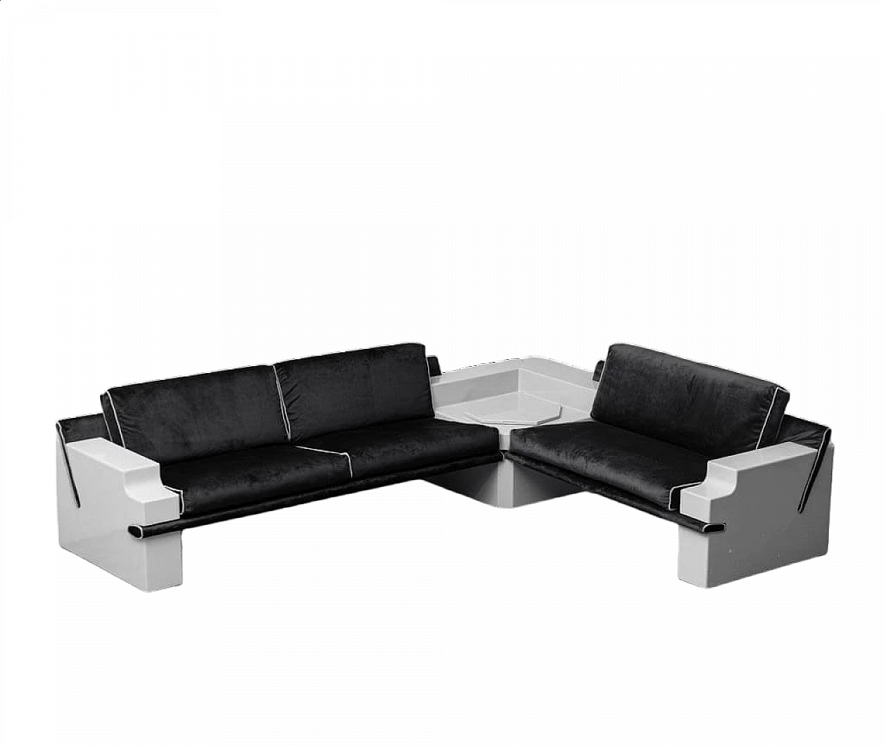 Plastic and velvet corner sofa by Arflex, 1970s 15