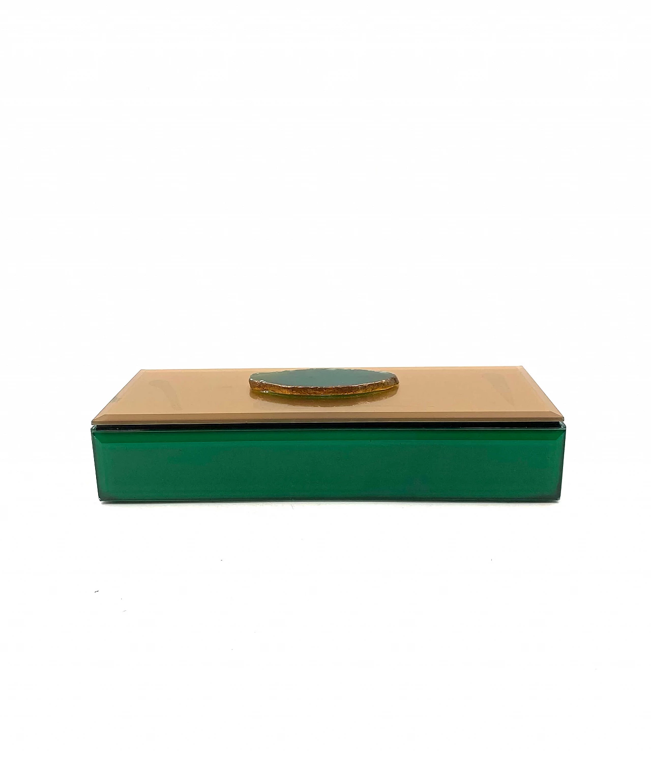 Green glass jewellery box, 1980s 11