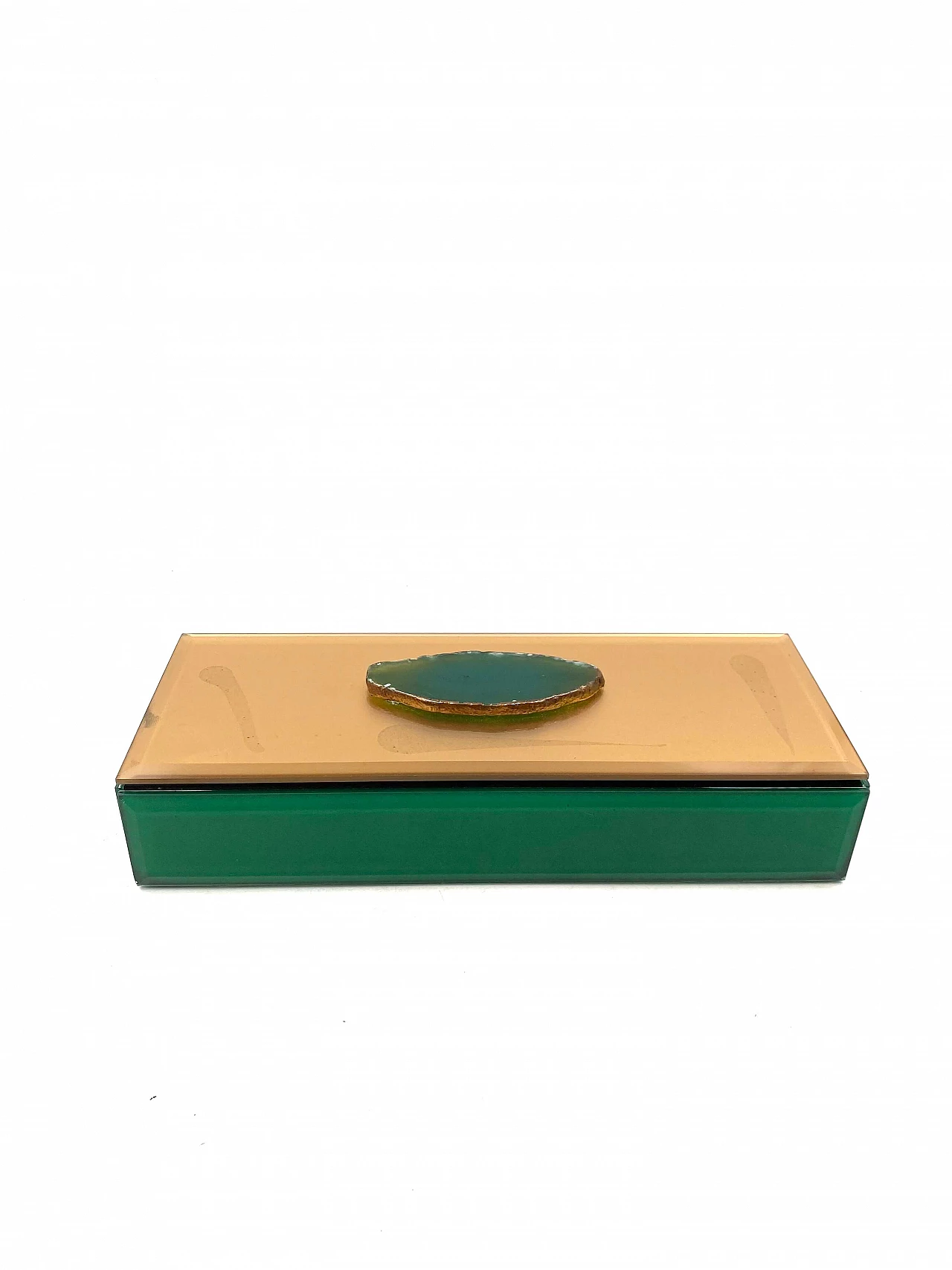 Green glass jewellery box, 1980s 13