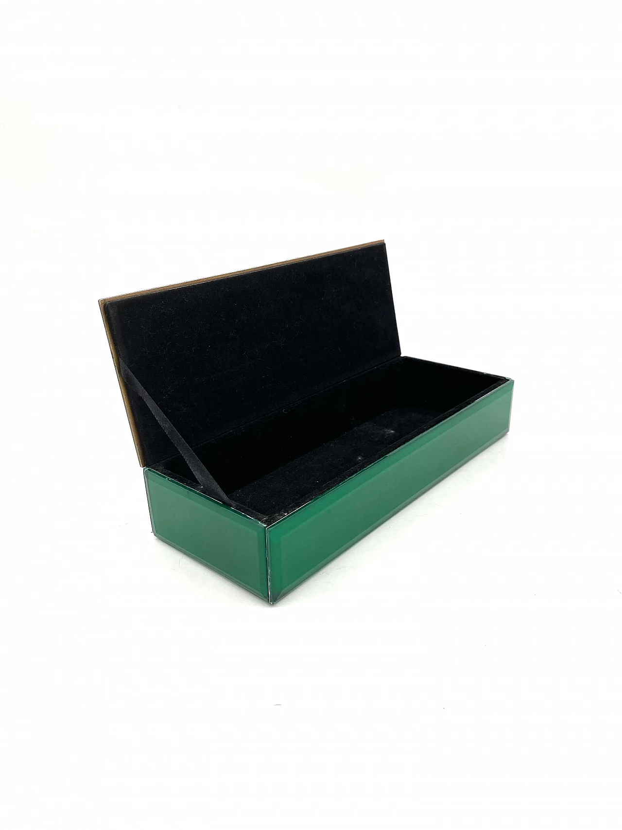 Green glass jewellery box, 1980s 17