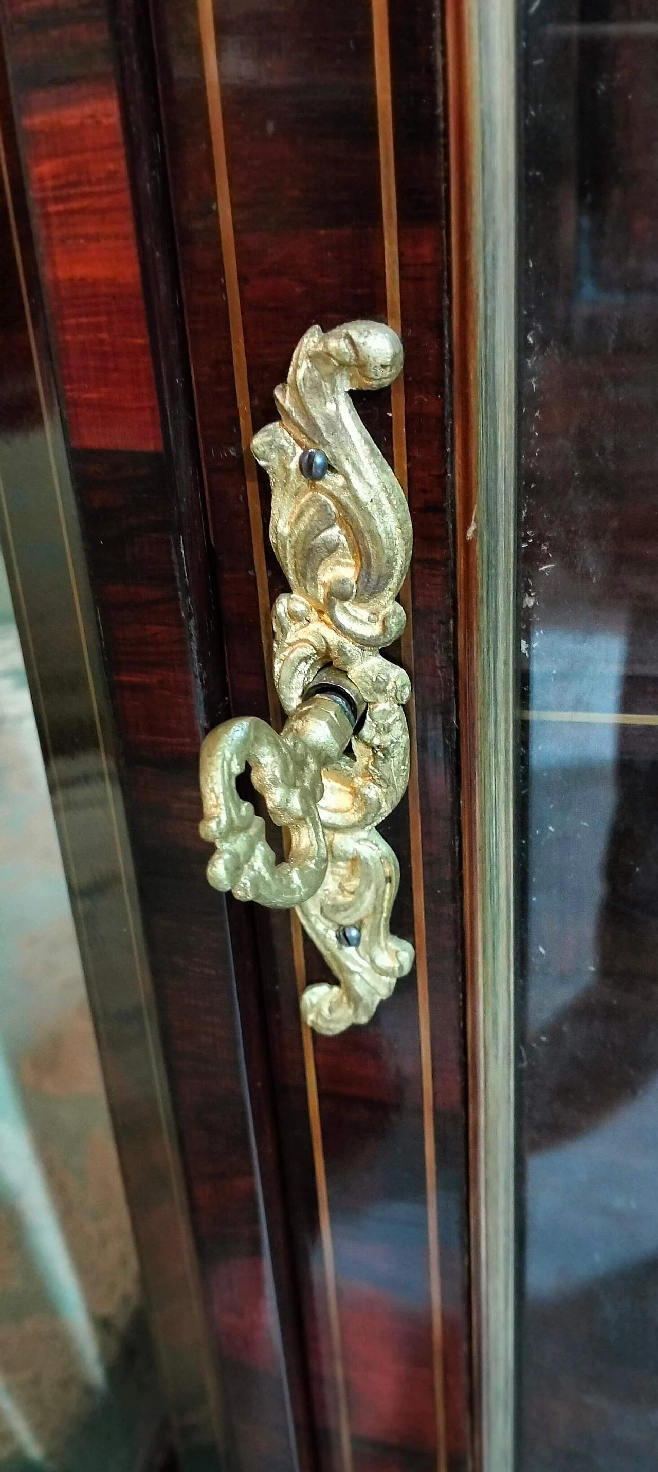 Vetrina Napoleone III in palissandro con decori in bronzo, metà '800 4
