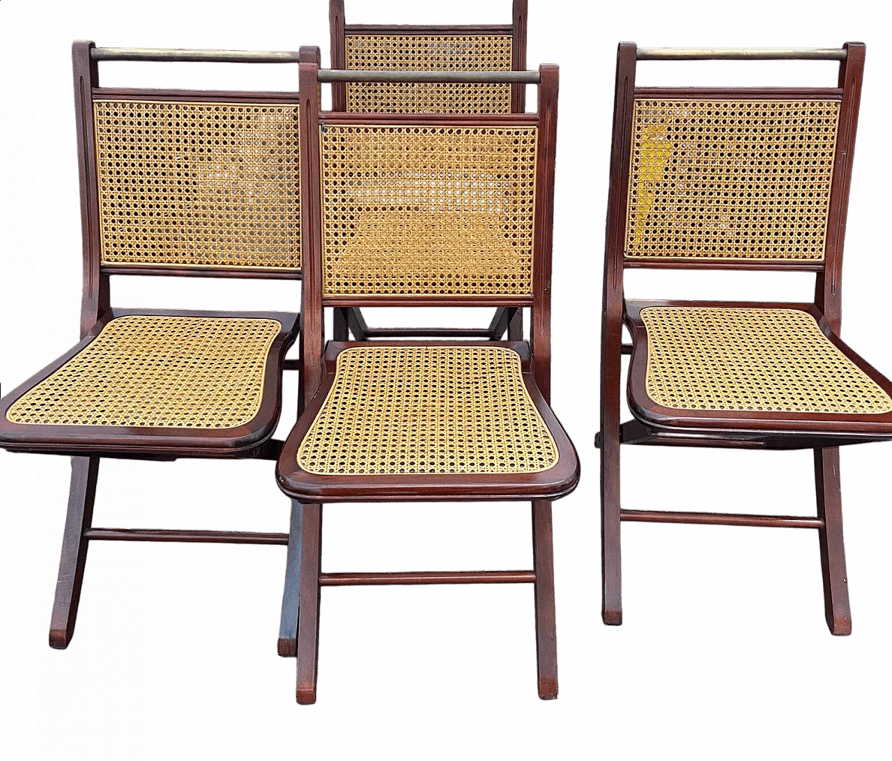 4 Sedie pieghevoli in mogano in stile Marina, anni '40 6