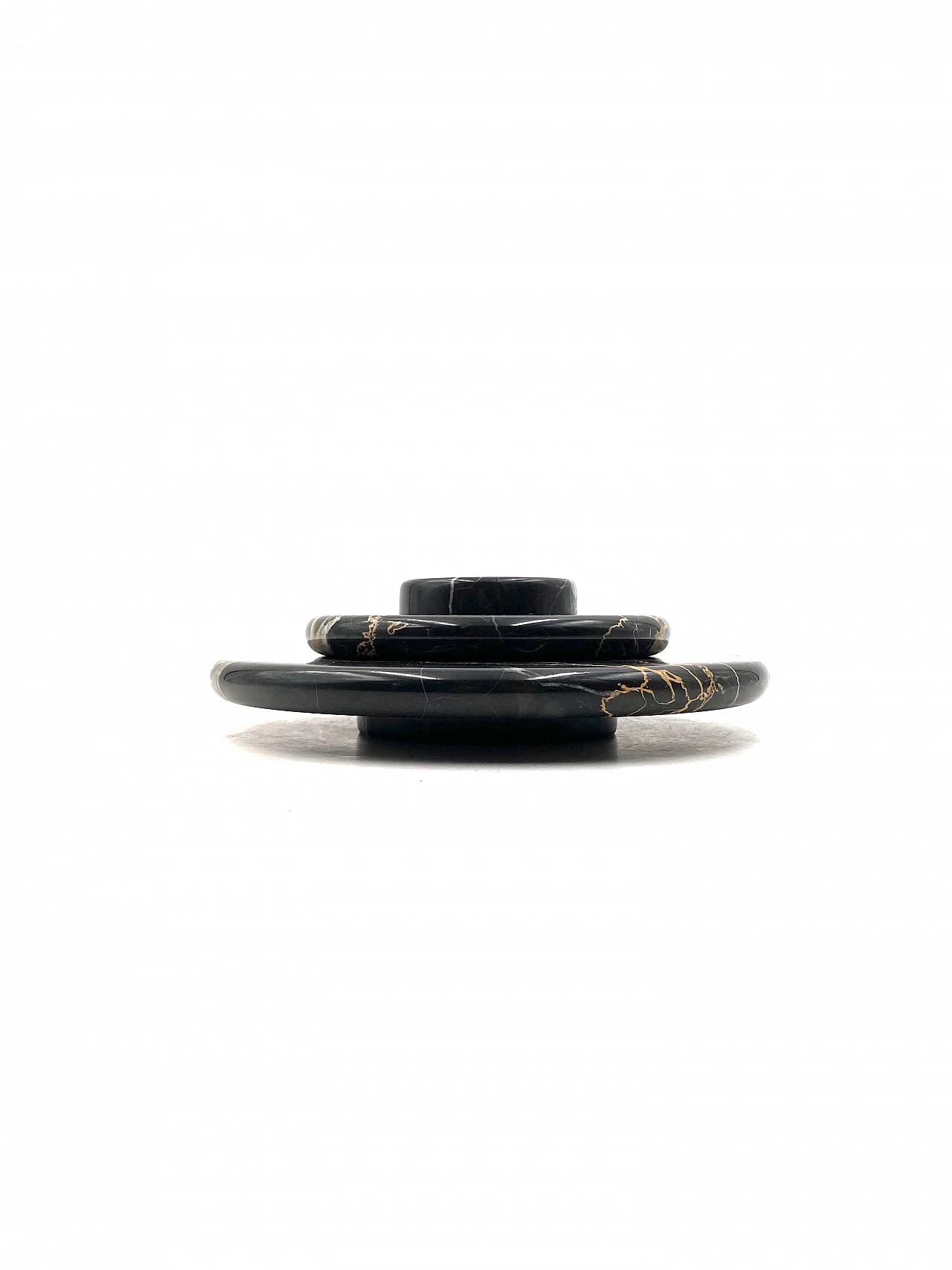 3 Stackable centerpieces in Portoro black marble by Casigliani, 1970s 5