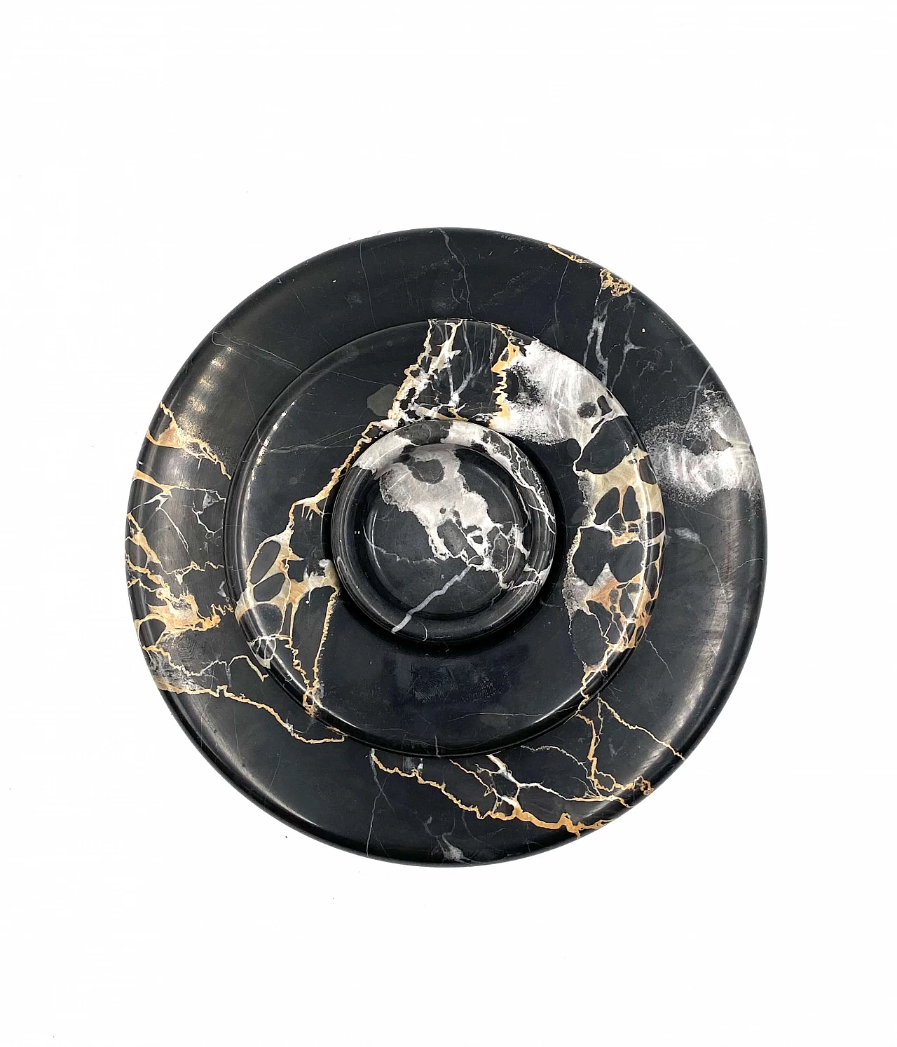 3 Stackable centerpieces in Portoro black marble by Casigliani, 1970s 9