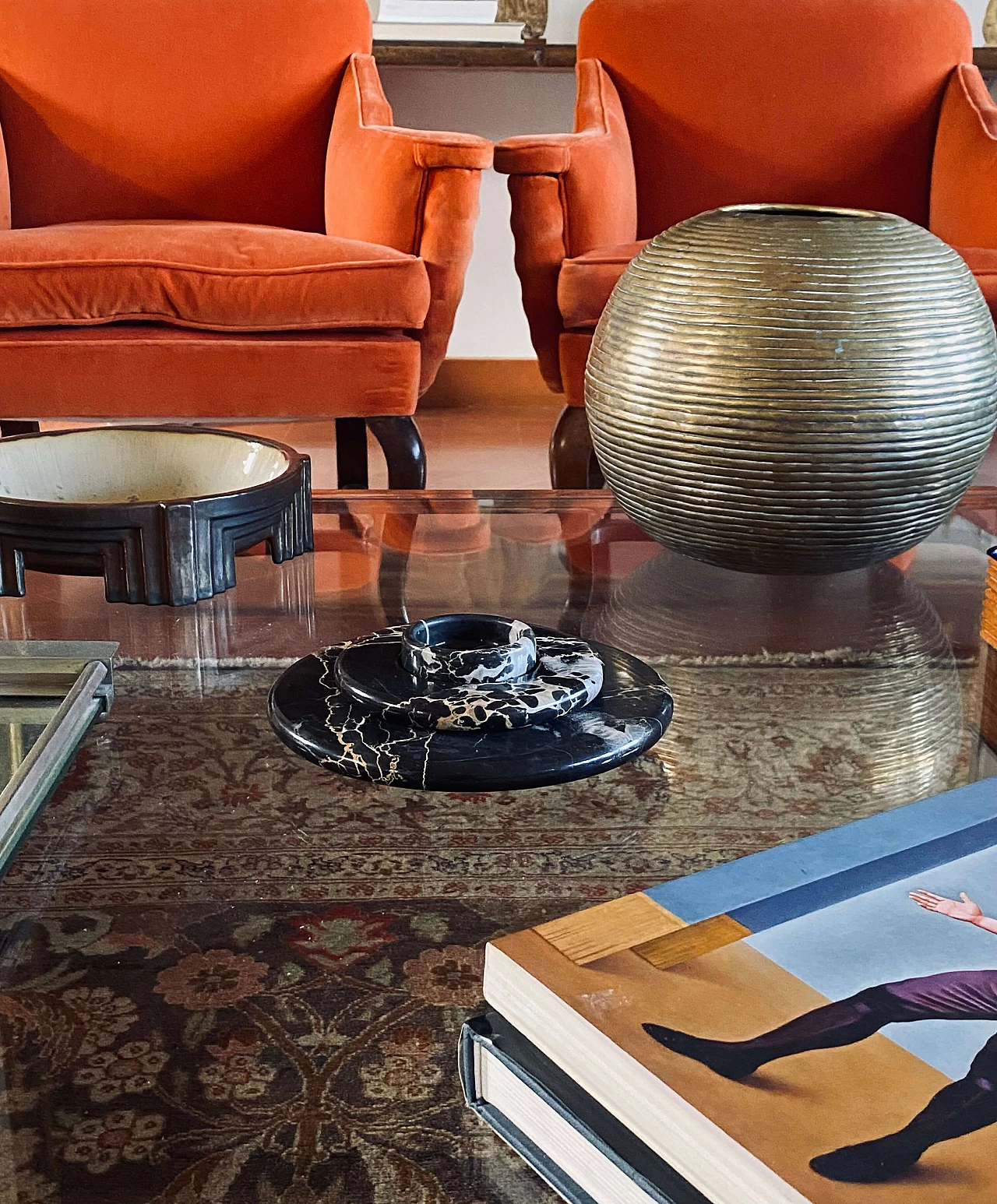 3 Stackable centerpieces in Portoro black marble by Casigliani, 1970s 18