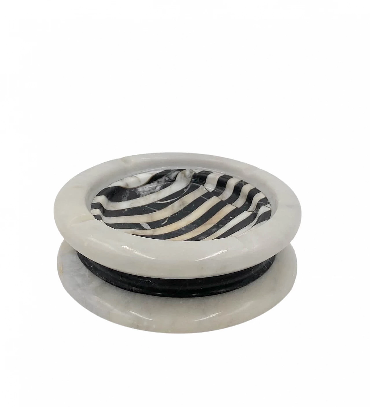 Black and white marble ashtray by Casigliani, 1970s 5