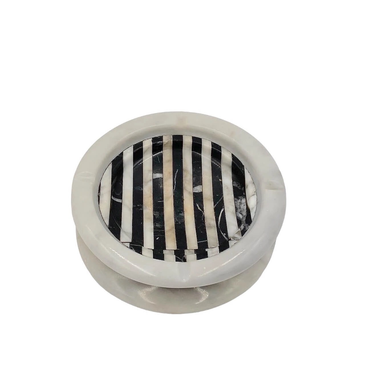 Black and white marble ashtray by Casigliani, 1970s 8