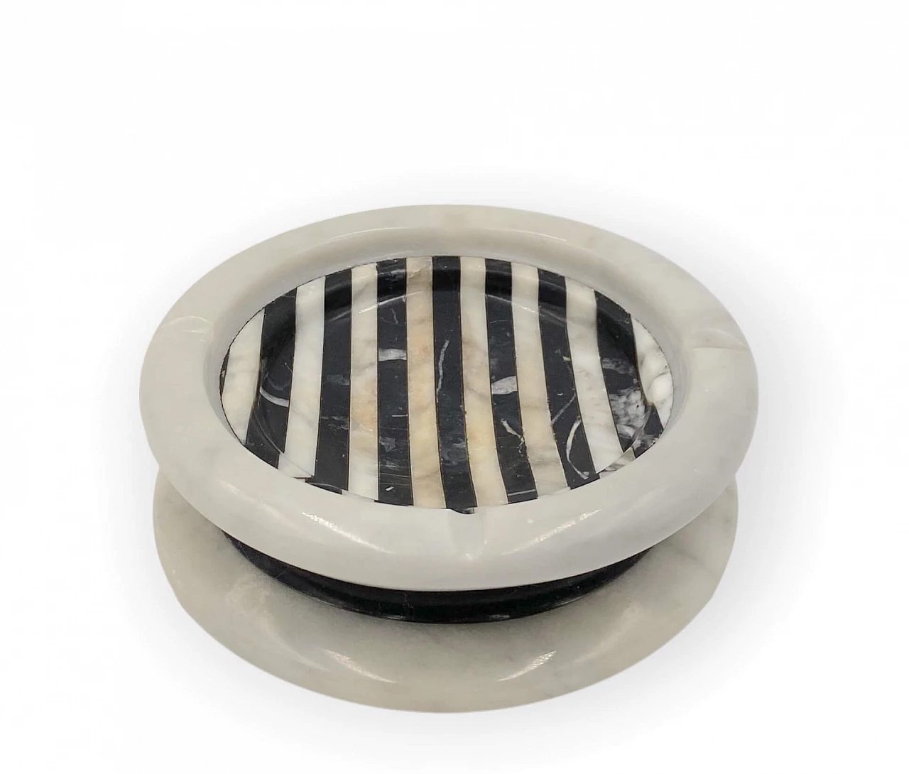 Black and white marble ashtray by Casigliani, 1970s 12