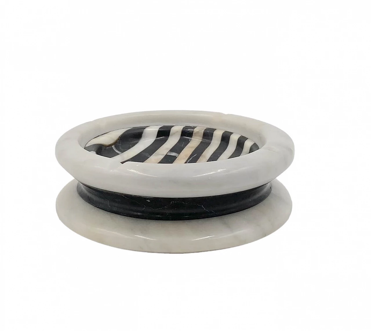 Black and white marble ashtray by Casigliani, 1970s 13