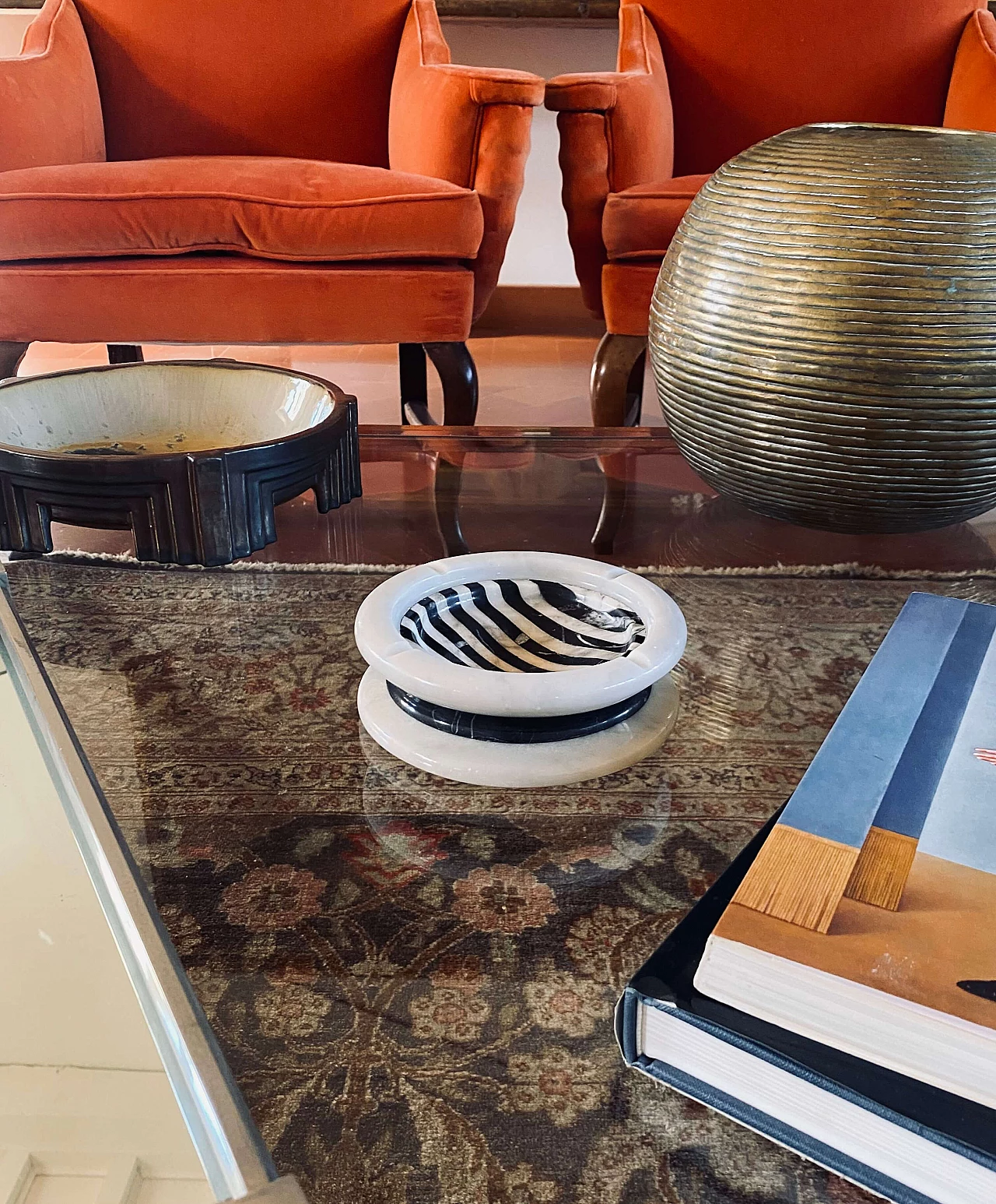 Black and white marble ashtray by Casigliani, 1970s 16