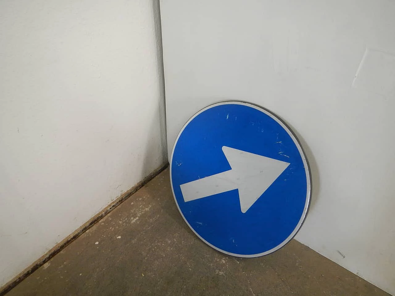 Road sign with directional arrow, 1990s 2