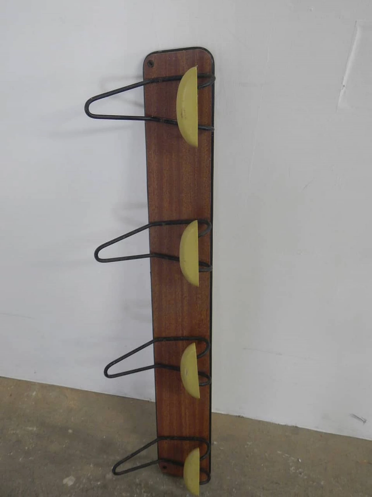 Compressed wood and formica wall coat rack, 1970s 3