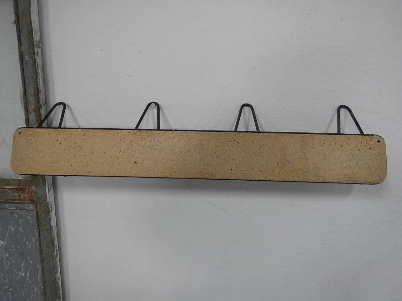 Compressed wood and formica wall coat rack, 1970s 4