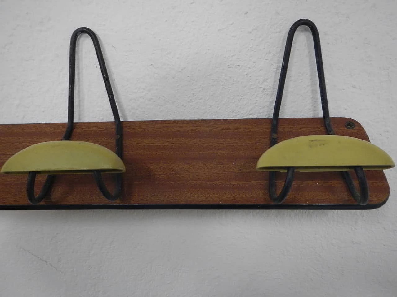 Compressed wood and formica wall coat rack, 1970s 6