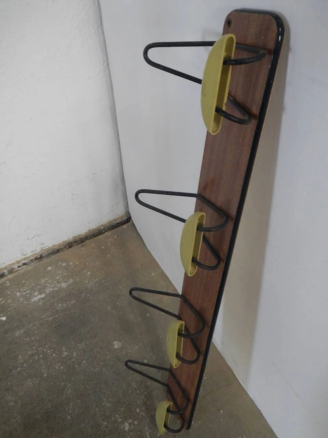 Compressed wood and formica wall coat rack, 1970s 11