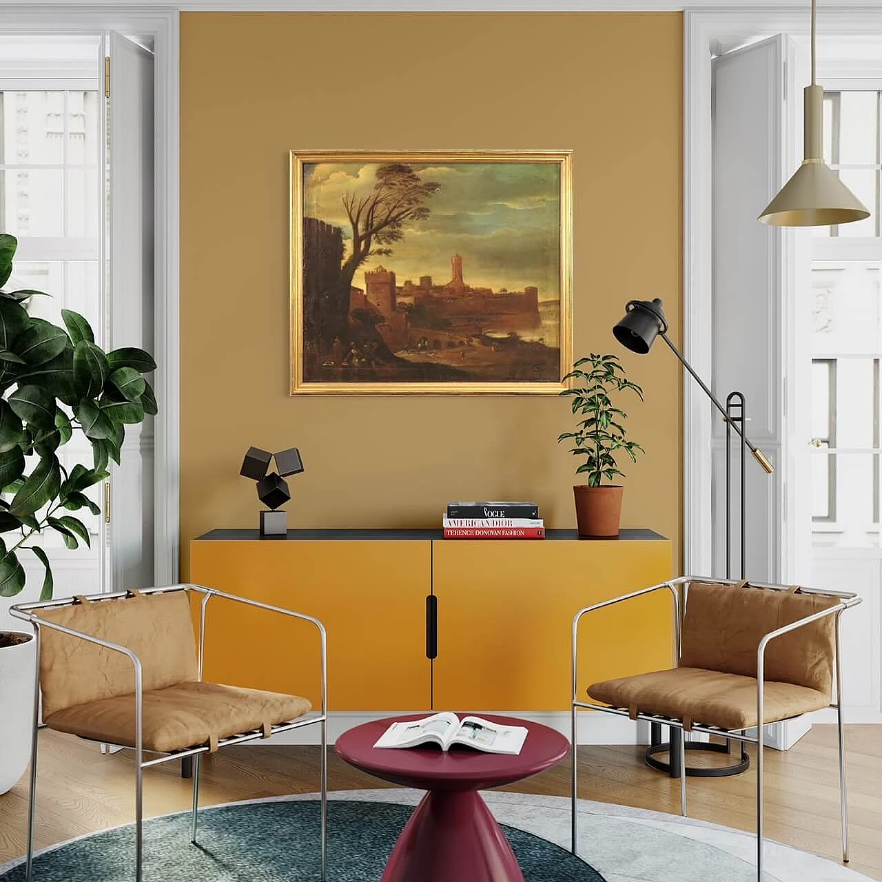 Landscape with towers, oil painting on canvas, 17th century 1456582