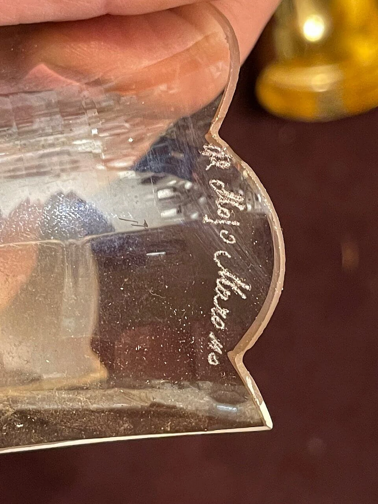 Pair of blown glass wall lights by De Majo, 1950s 7