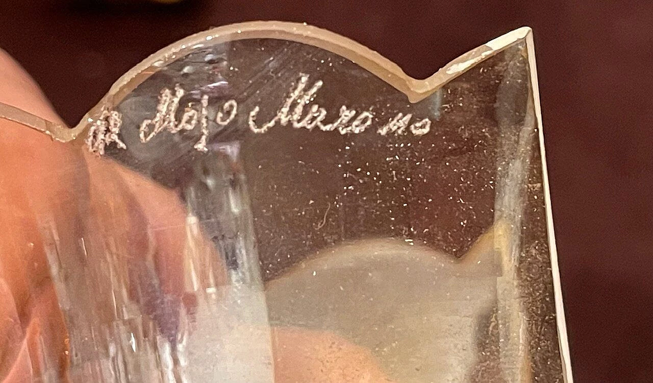 Pair of blown glass wall lights by De Majo, 1950s 8