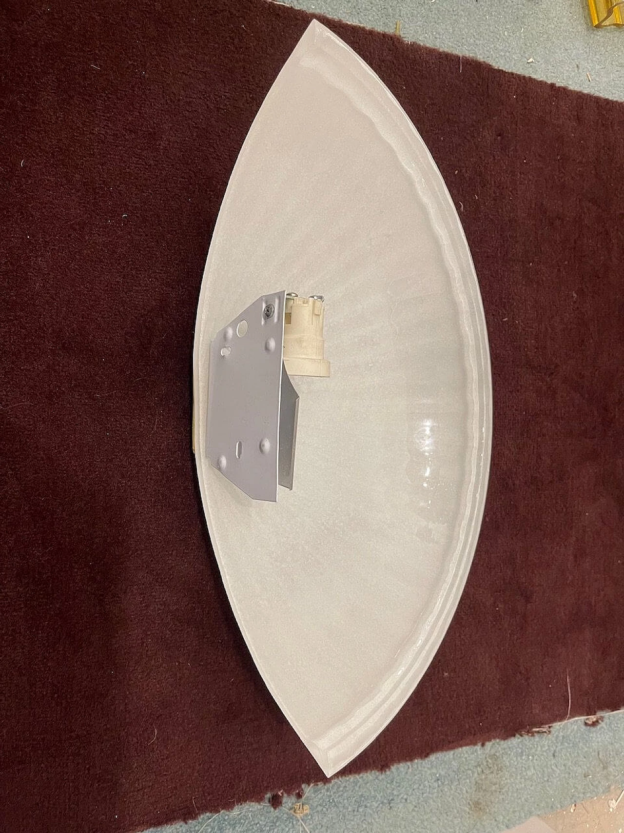 Pair of glass wall lights with gilded detail by Zonca, 1980s 2