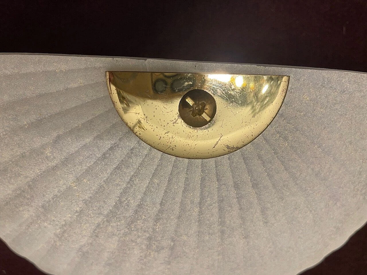 Pair of glass wall lights with gilded detail by Zonca, 1980s 6