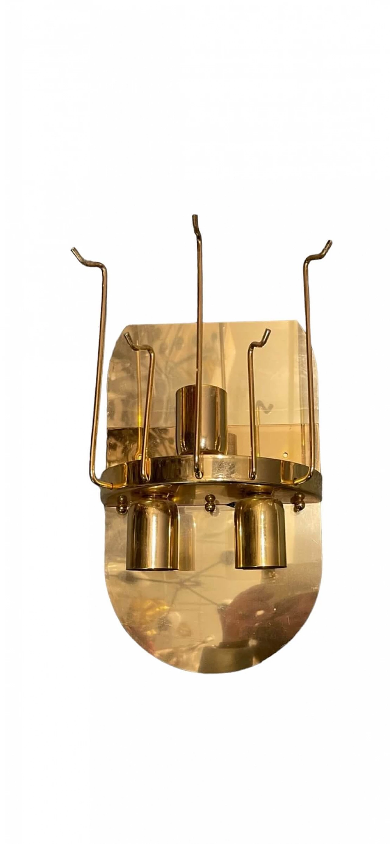 Pair of Murano glass and brass wall lights by La Murrina, 1980s 6