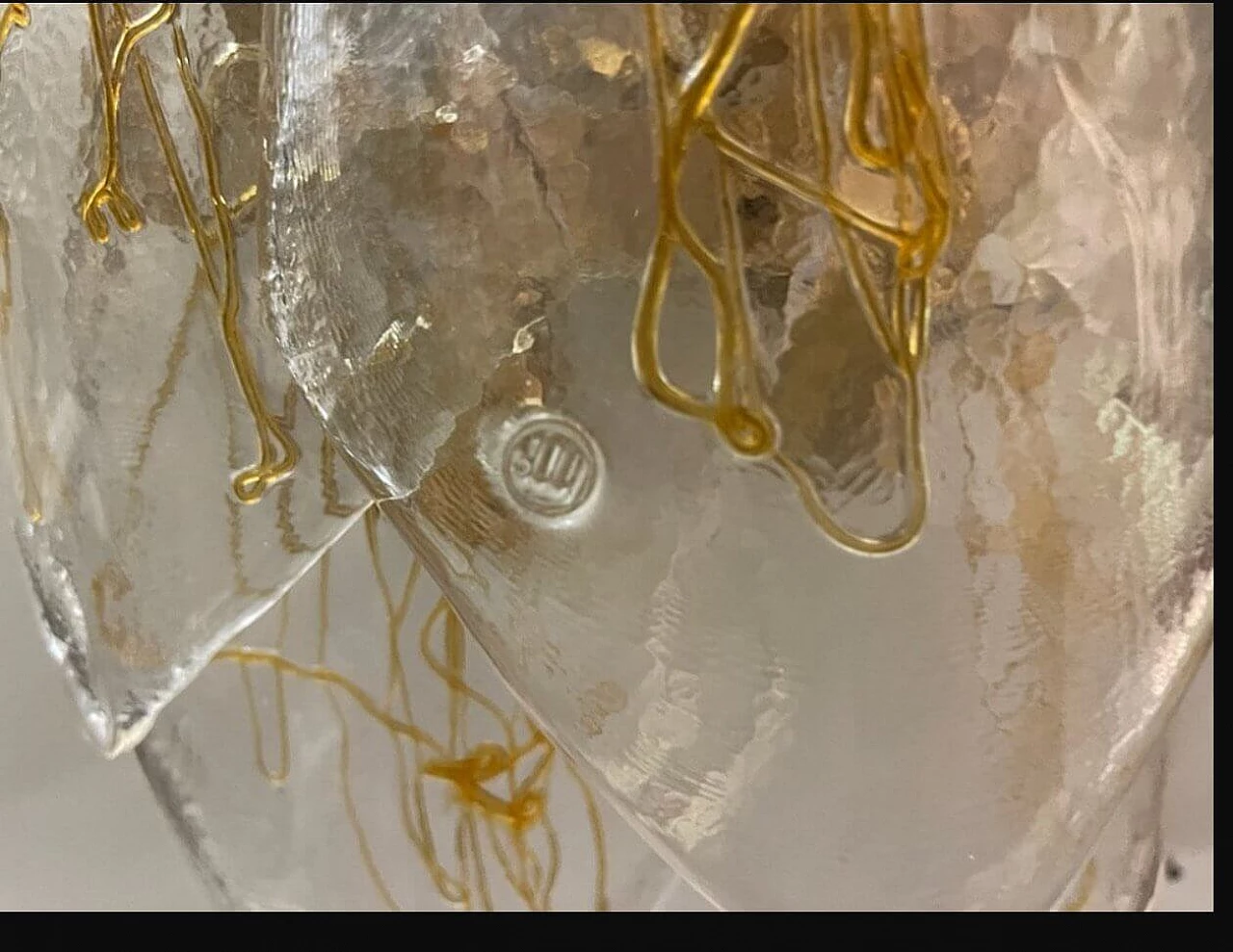 Pair of Murano glass and brass wall lights by La Murrina, 1980s 7
