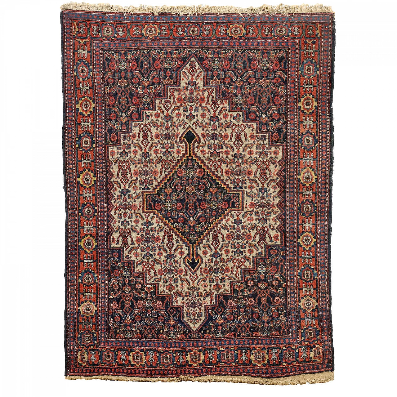 Iranian cotton and wool Senneh rug 1