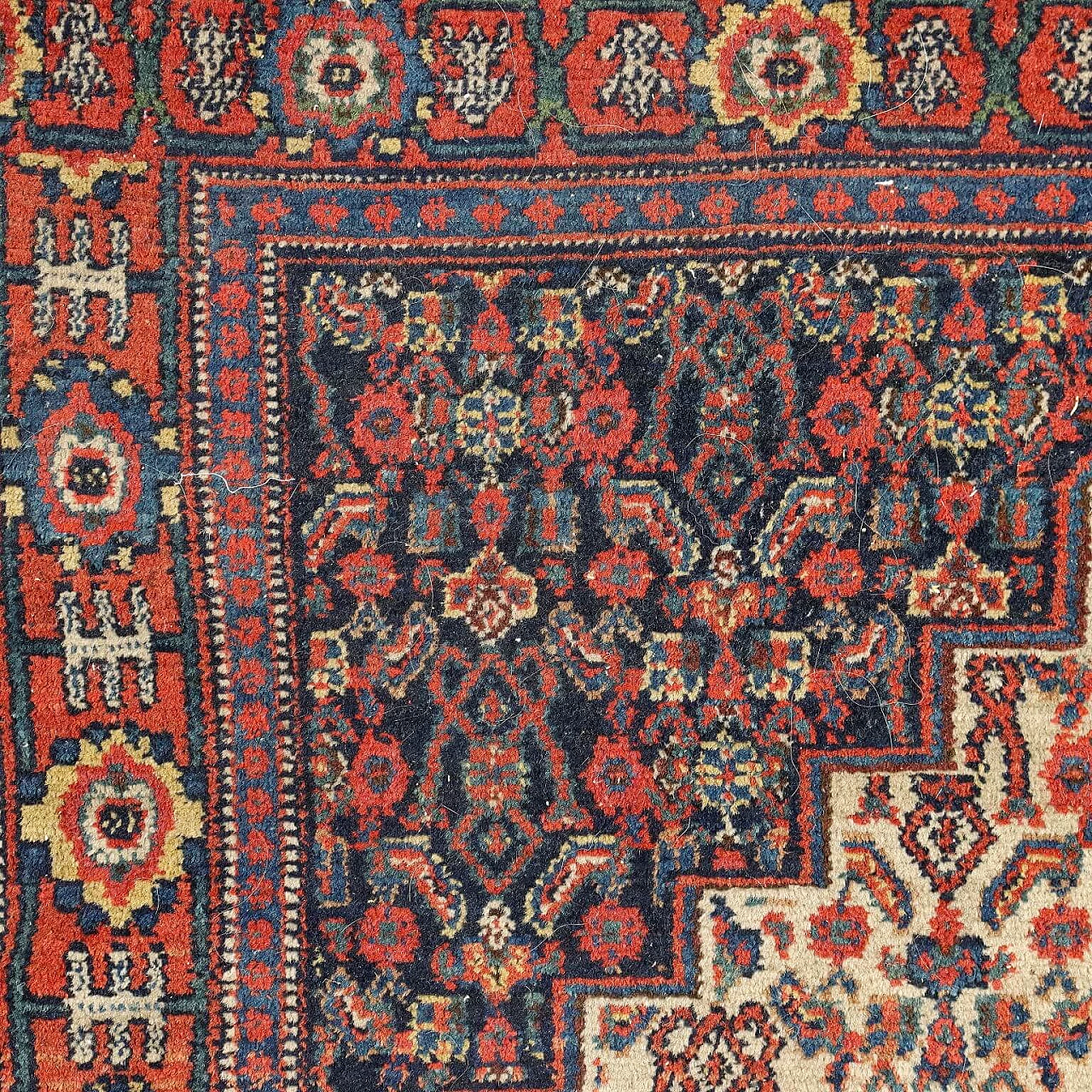 Tappeto Senneh iraniano in cotone e lana 5