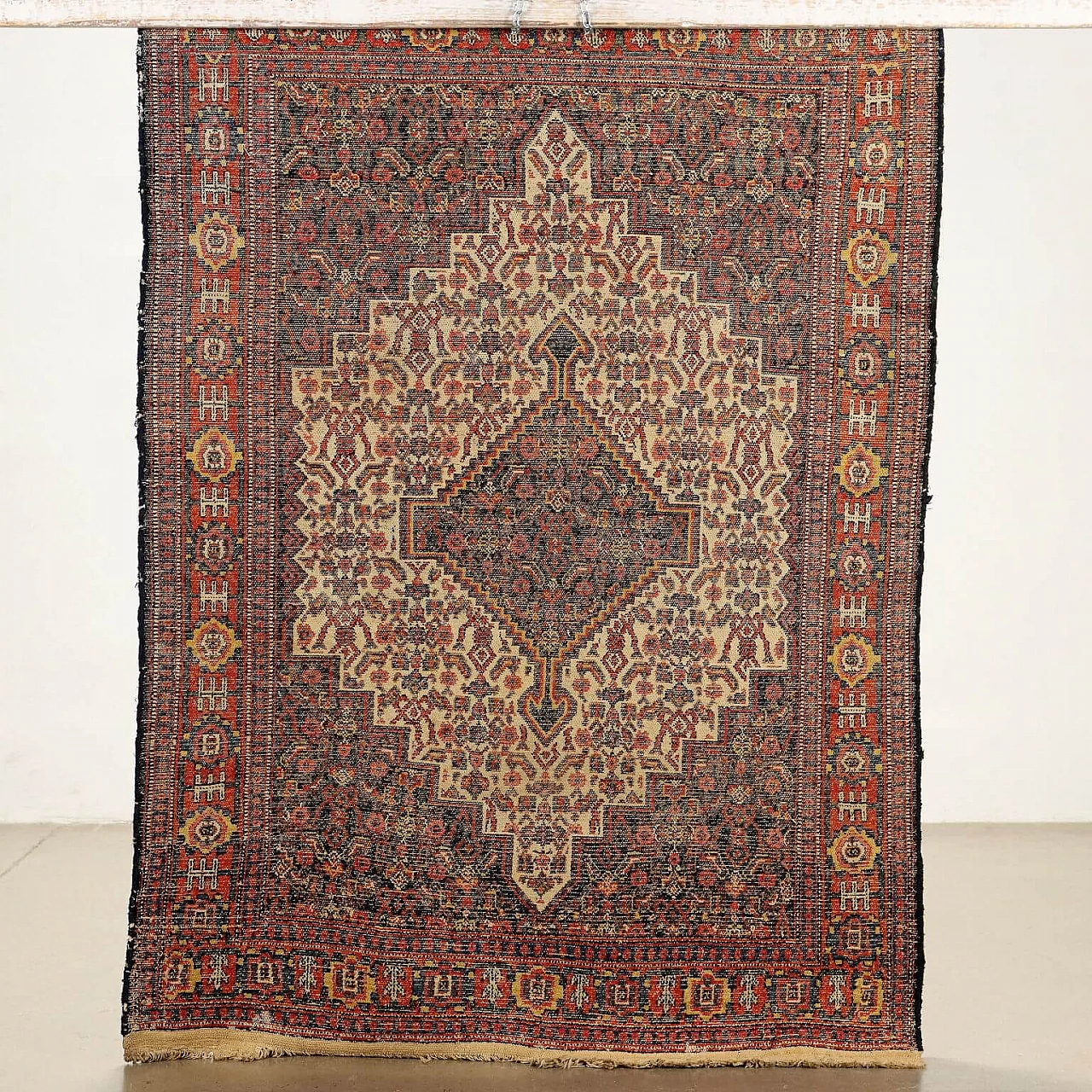 Iranian cotton and wool Senneh rug 7