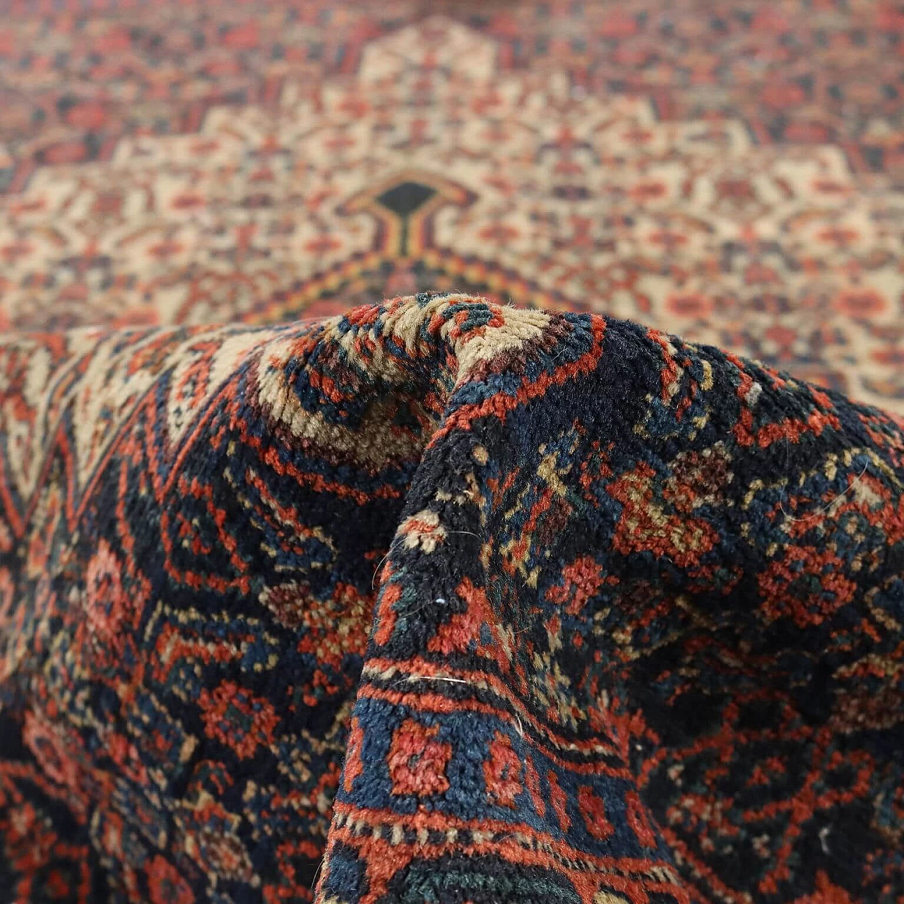 Iranian cotton and wool Senneh rug 10