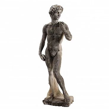 Statua da giardino in graniglia raffigurante David di Michelangelo
