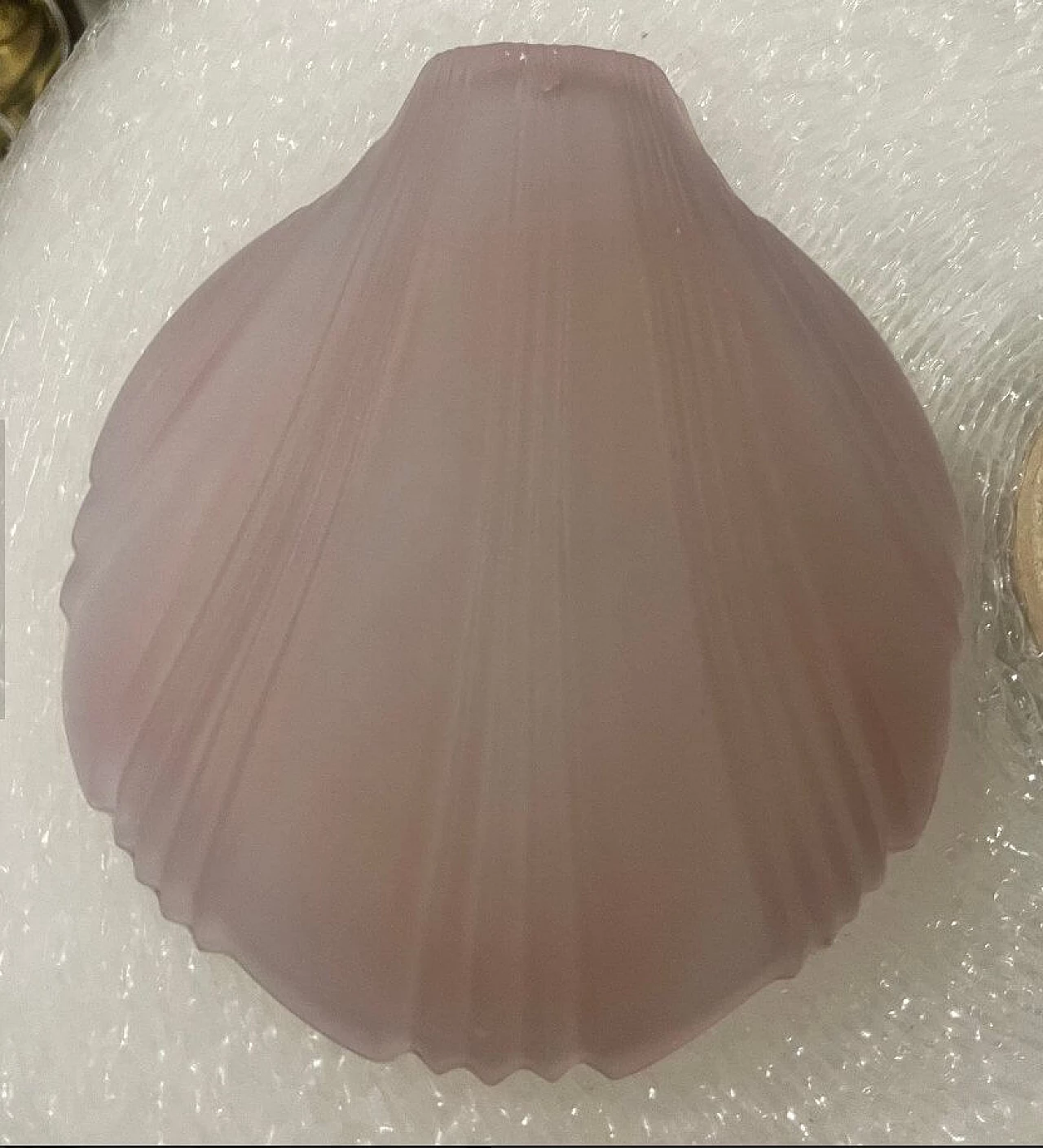 Pink frosted glass shell chandelier, 1980s 7