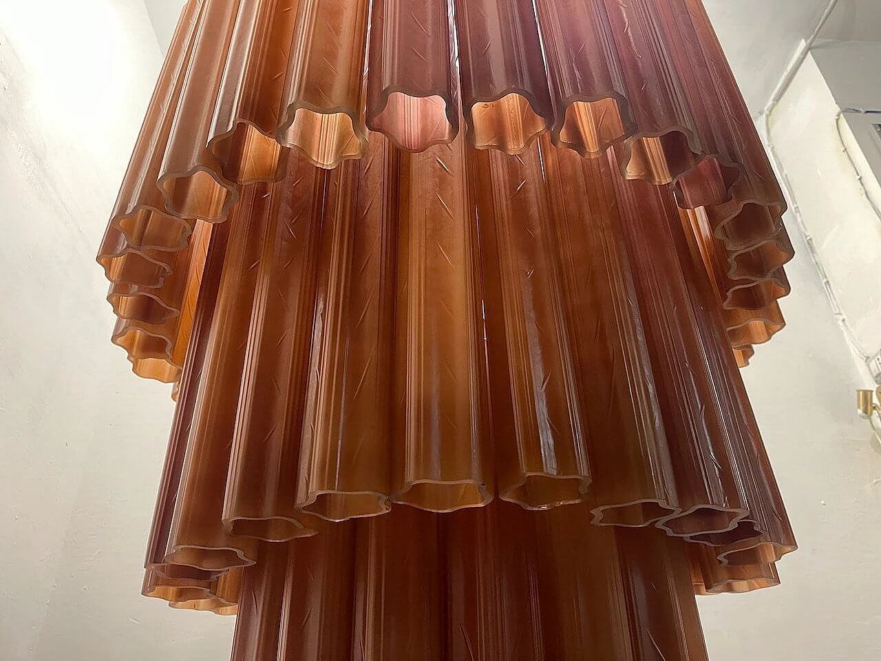 Glass Tronchi chandelier, 1980s 7