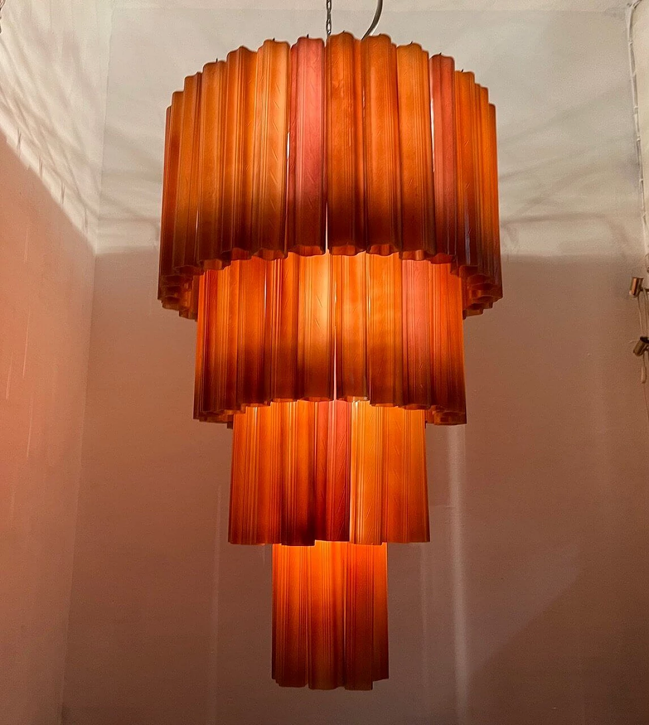 Glass Tronchi chandelier, 1980s 9