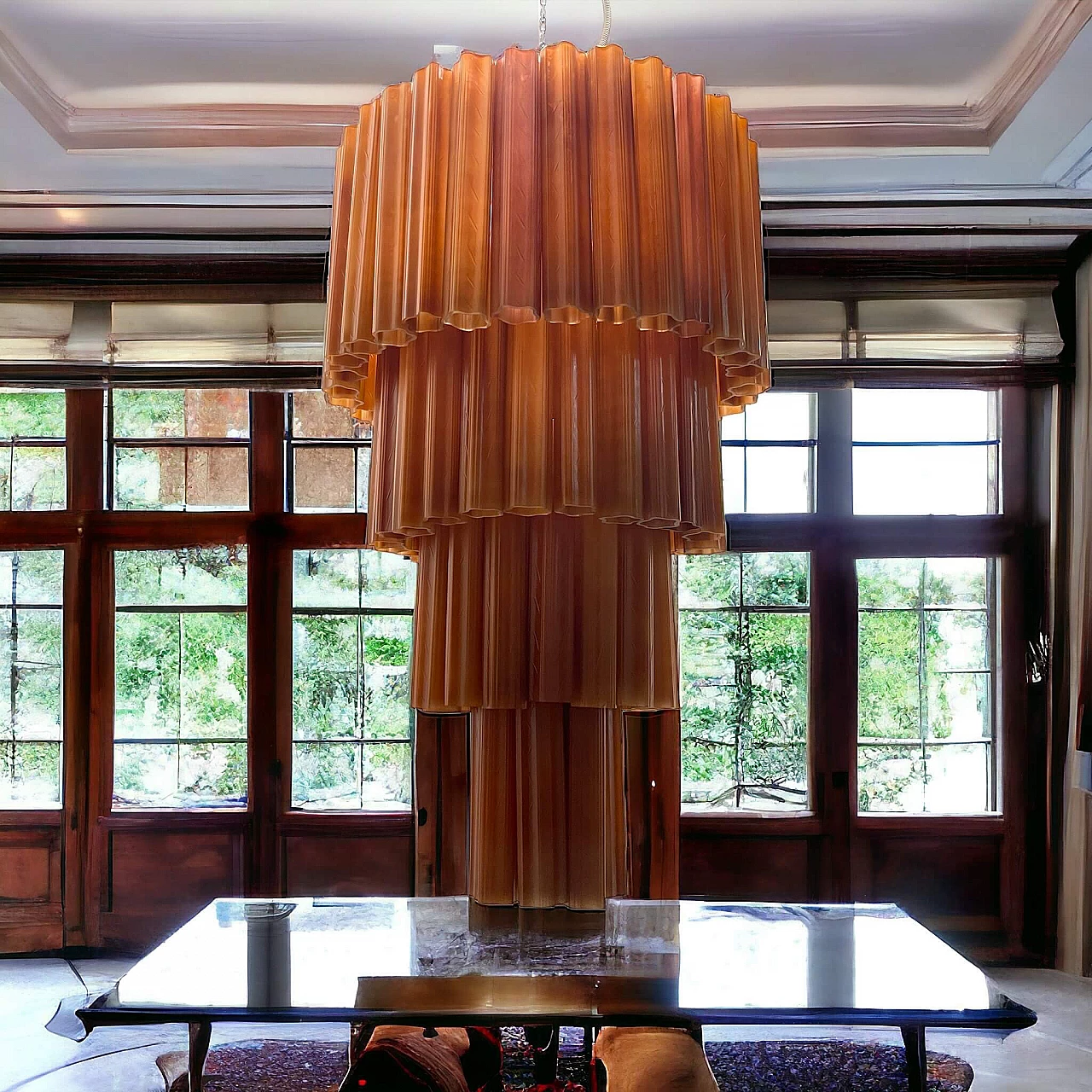 Glass Tronchi chandelier, 1980s 13