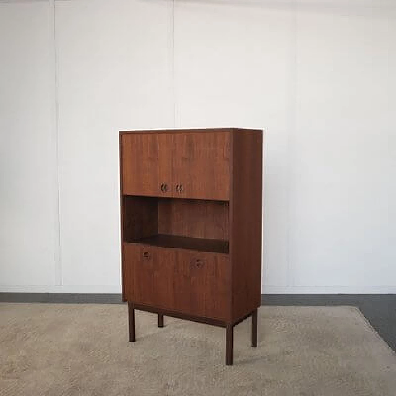 Credenza in legno di noce con mobiletti contenitori di Peter Hvidt, anni '60 2
