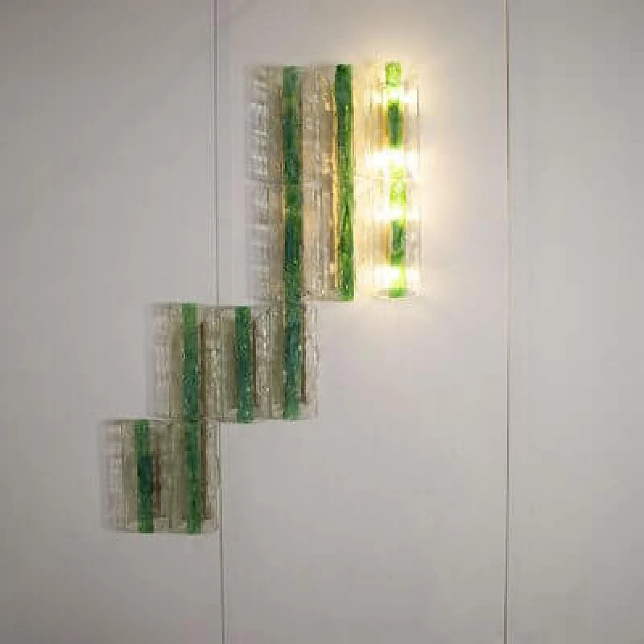 13 Emerald green wall lamps by Carlo Nason for Mazzega, 1960s 11