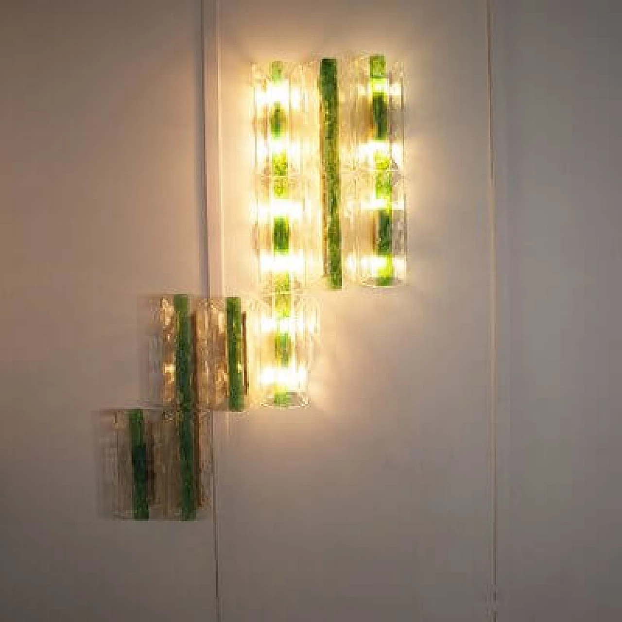 13 Emerald green wall lamps by Carlo Nason for Mazzega, 1960s 12