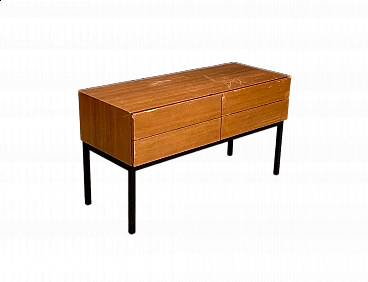 Scandinavian two-drawer chest of drawers in teak and painted iron, 1960s