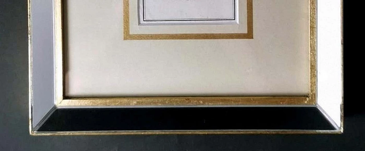 Stampa olandese incisa raffigurante lo stemma dei duchi di Mirandola con cornice specchiata, '600 9