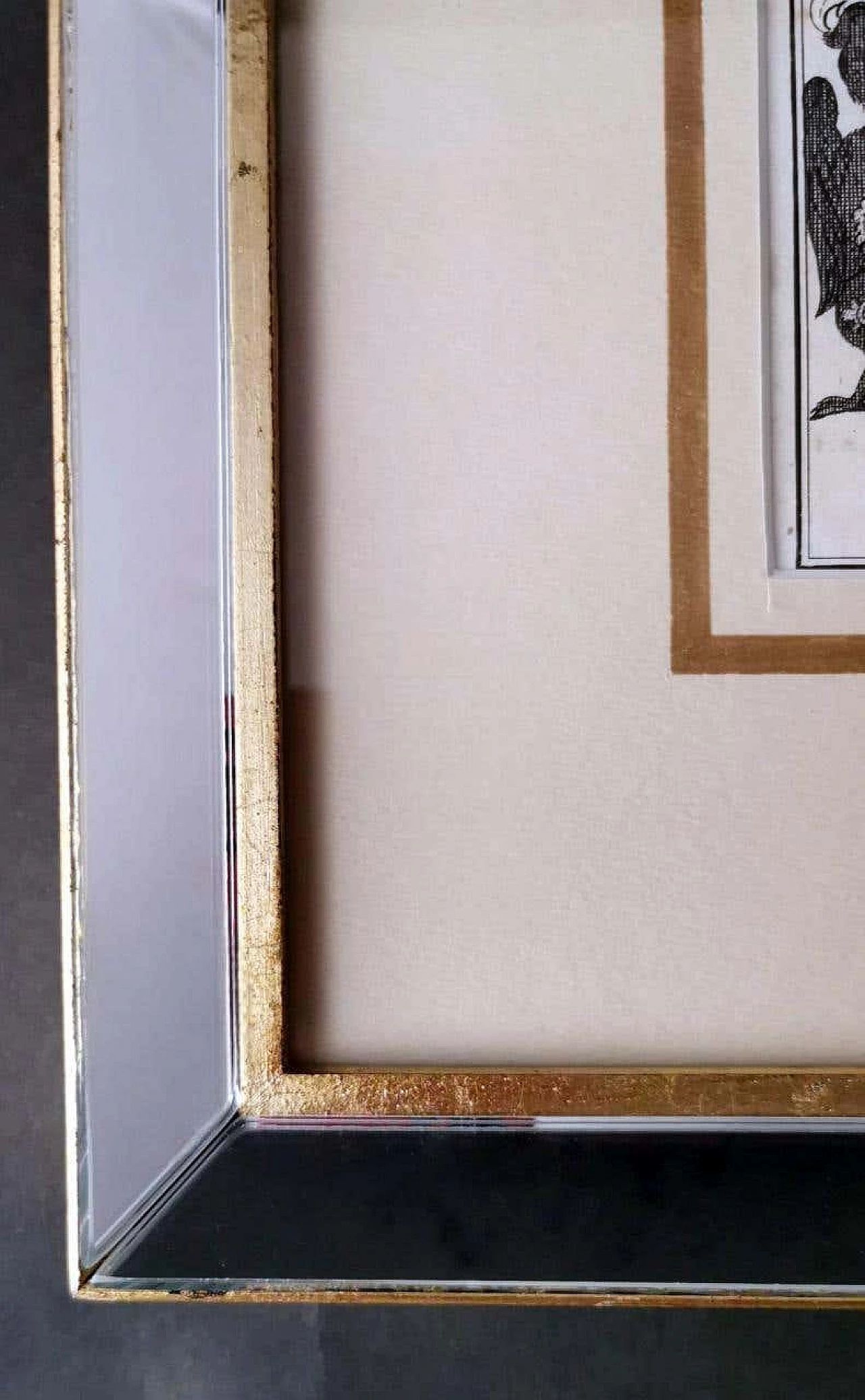 Stampa olandese incisa raffigurante lo stemma dei duchi di Mirandola con cornice specchiata, '600 10