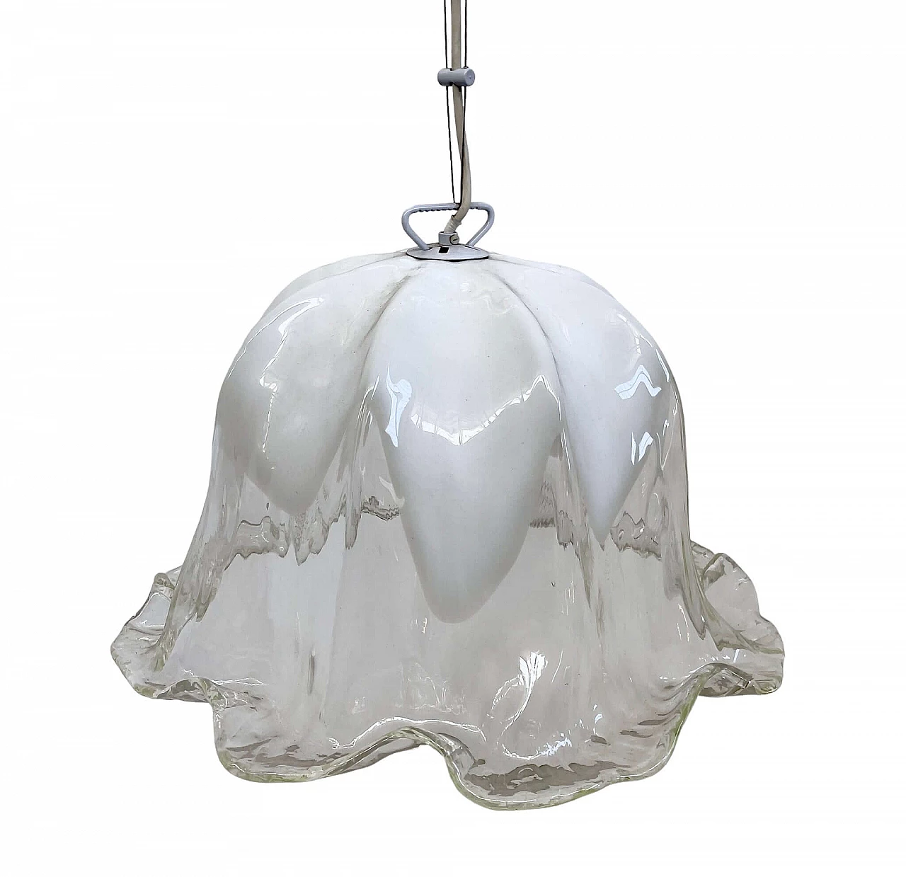 White and transparent Murano glass chandelier by La Murrina, 1980s 2