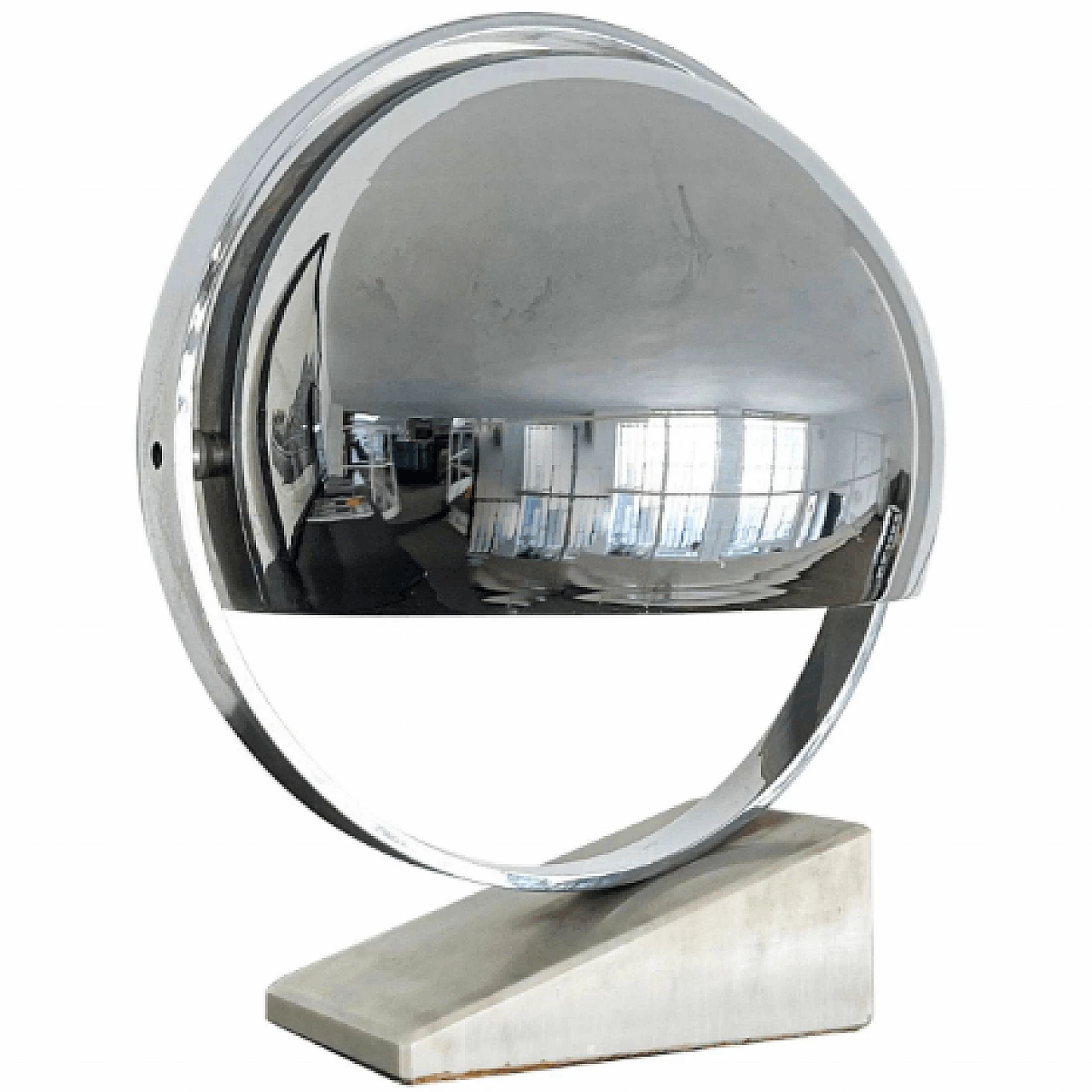 Space Age marble and metal revolving table lamp, 1960s 1