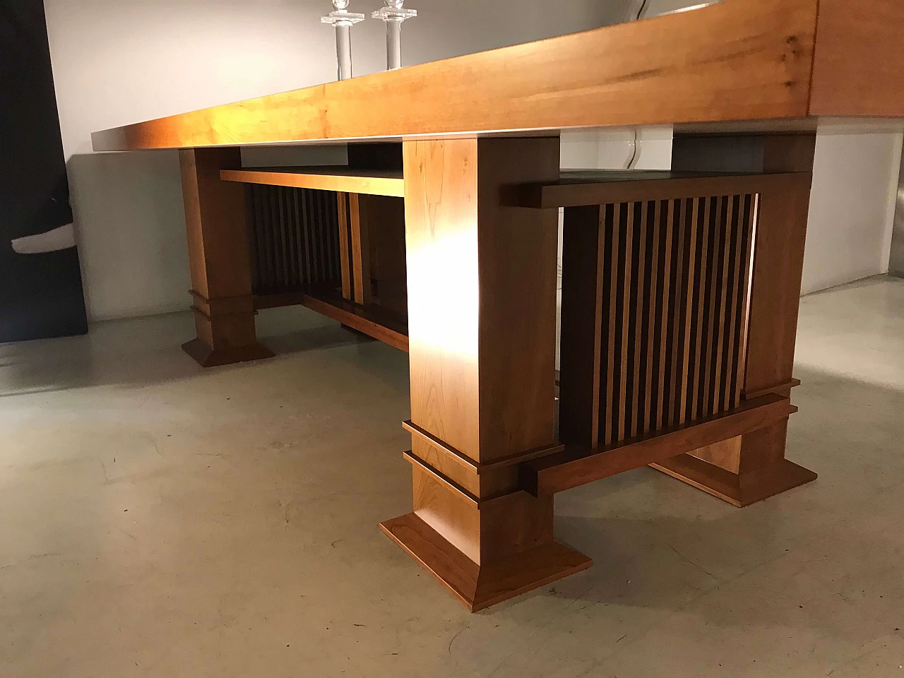 Allen table in cherry by Frank Lloyd Wright for Cassina, 1980s 2