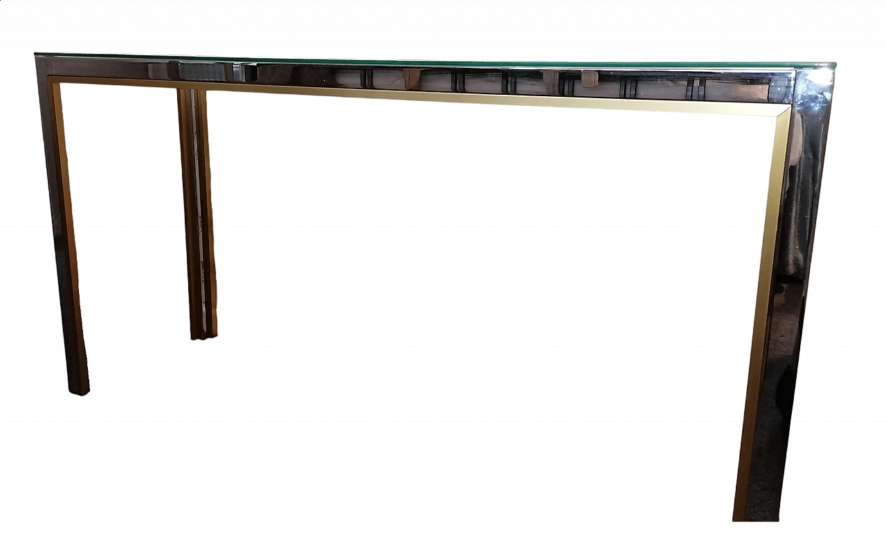 Consolle in metallo e vetro di Renato Zevi, anni '70 4